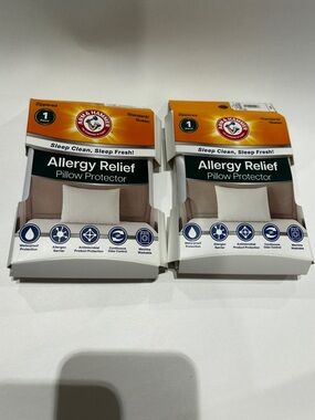 Arm & Hammer Allergy Relief Pillow Protector set of two standard queen size bws